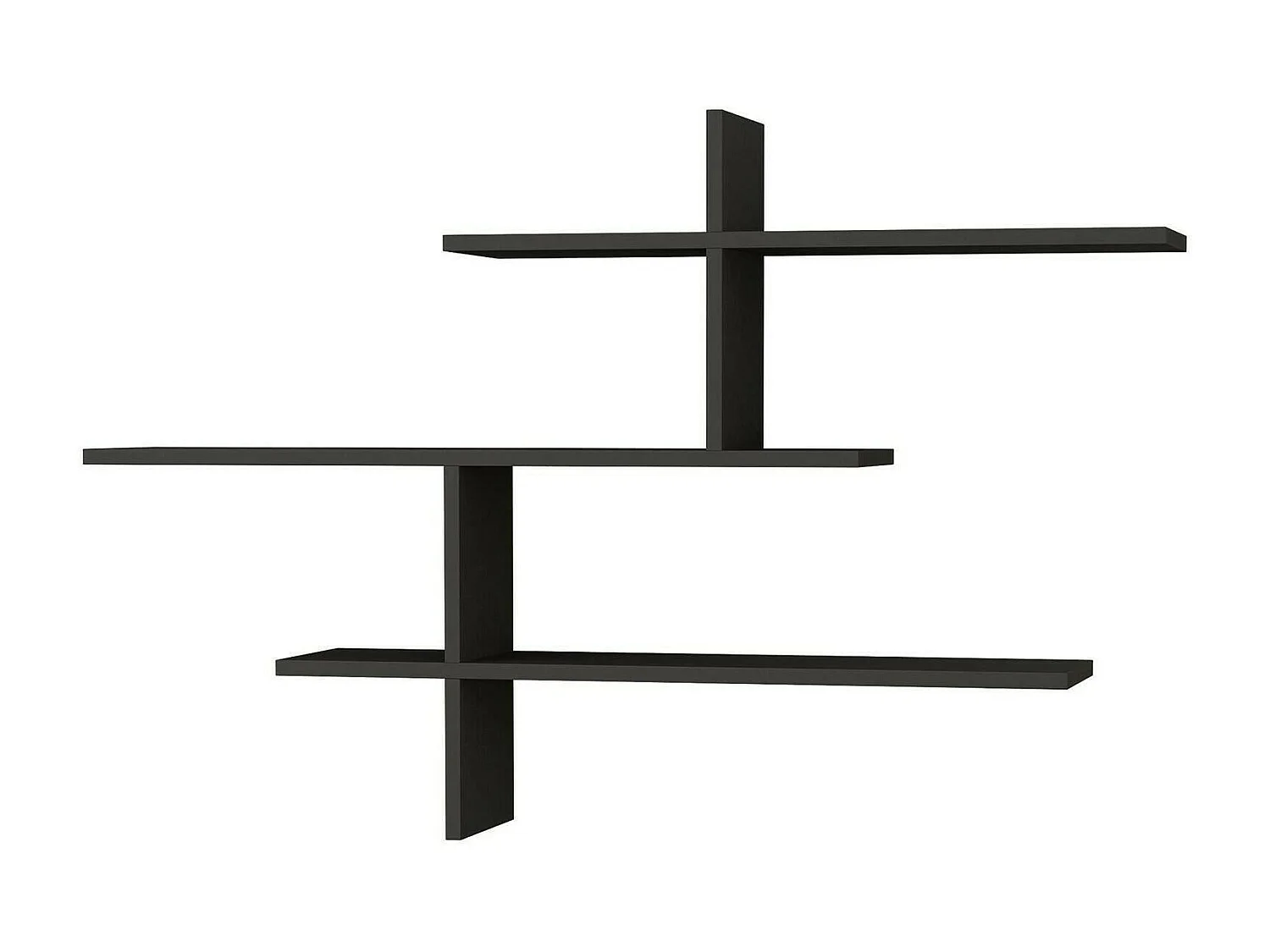Estantería Dpjac, Estante, Estante de pared, Estanterías multiusos, 123x22h81 cm, Antracita