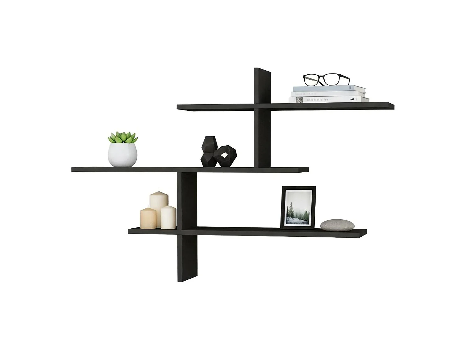 Étagère murale Urania, Étagère, Tablette murale, Rayonnage polyvalent, 123x22h81 cm, Anthracite