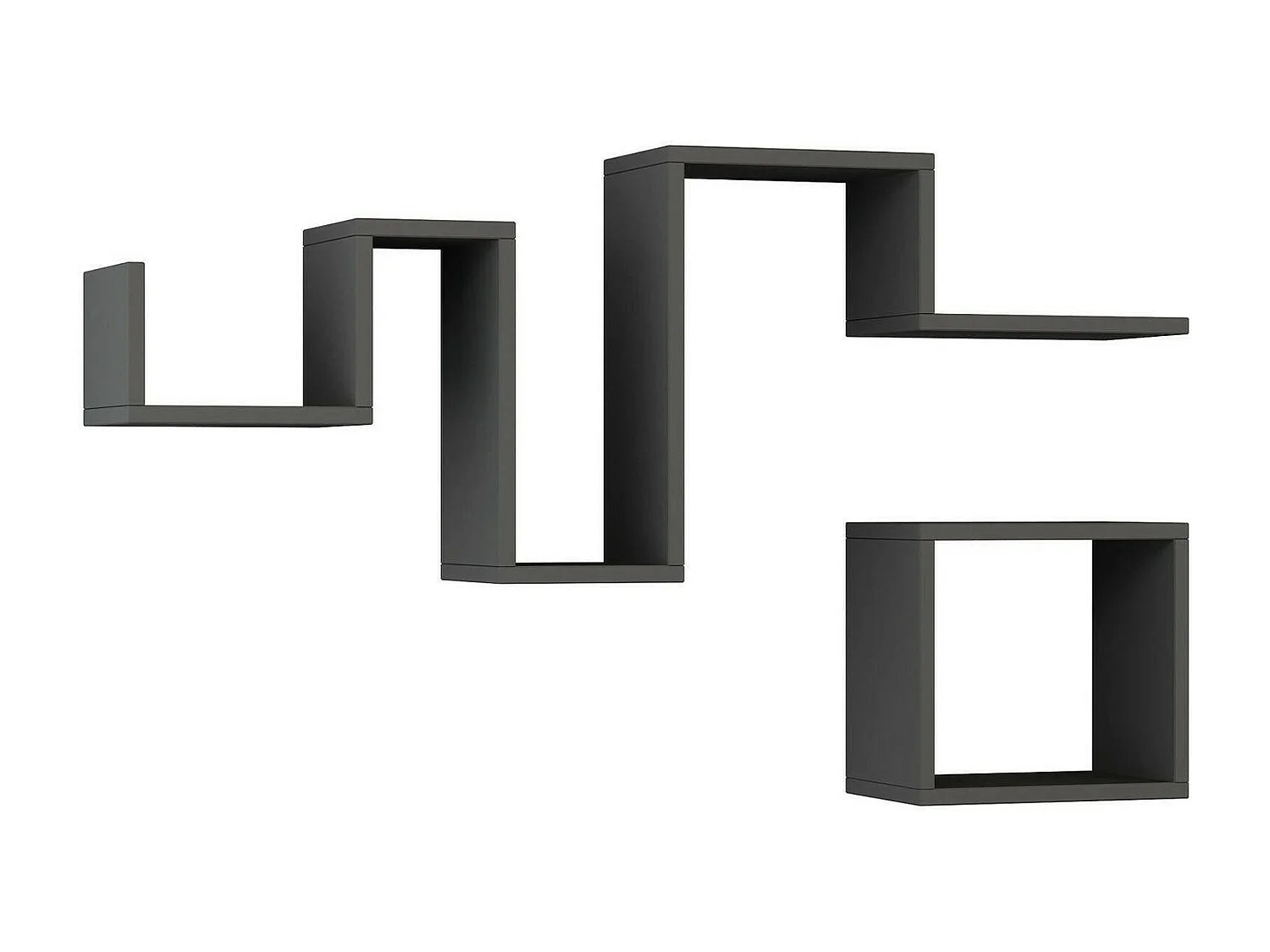 Étagère murale Cyllene, Étagère, Tablette murale, Rayonnage polyvalent, 116x20h45 cm, Anthracite