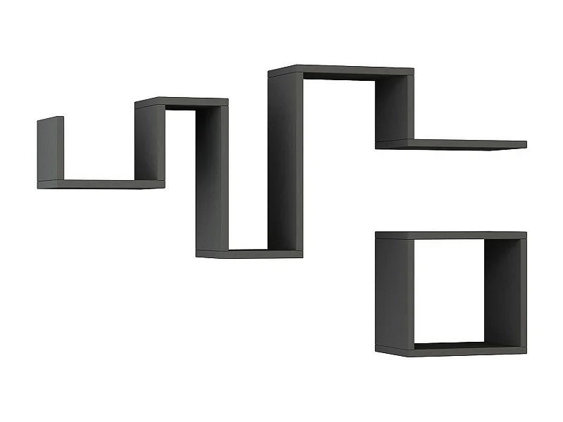 Étagère murale Cyllene, Étagère, Tablette murale, Rayonnage polyvalent, 116x20h45 cm, Anthracite