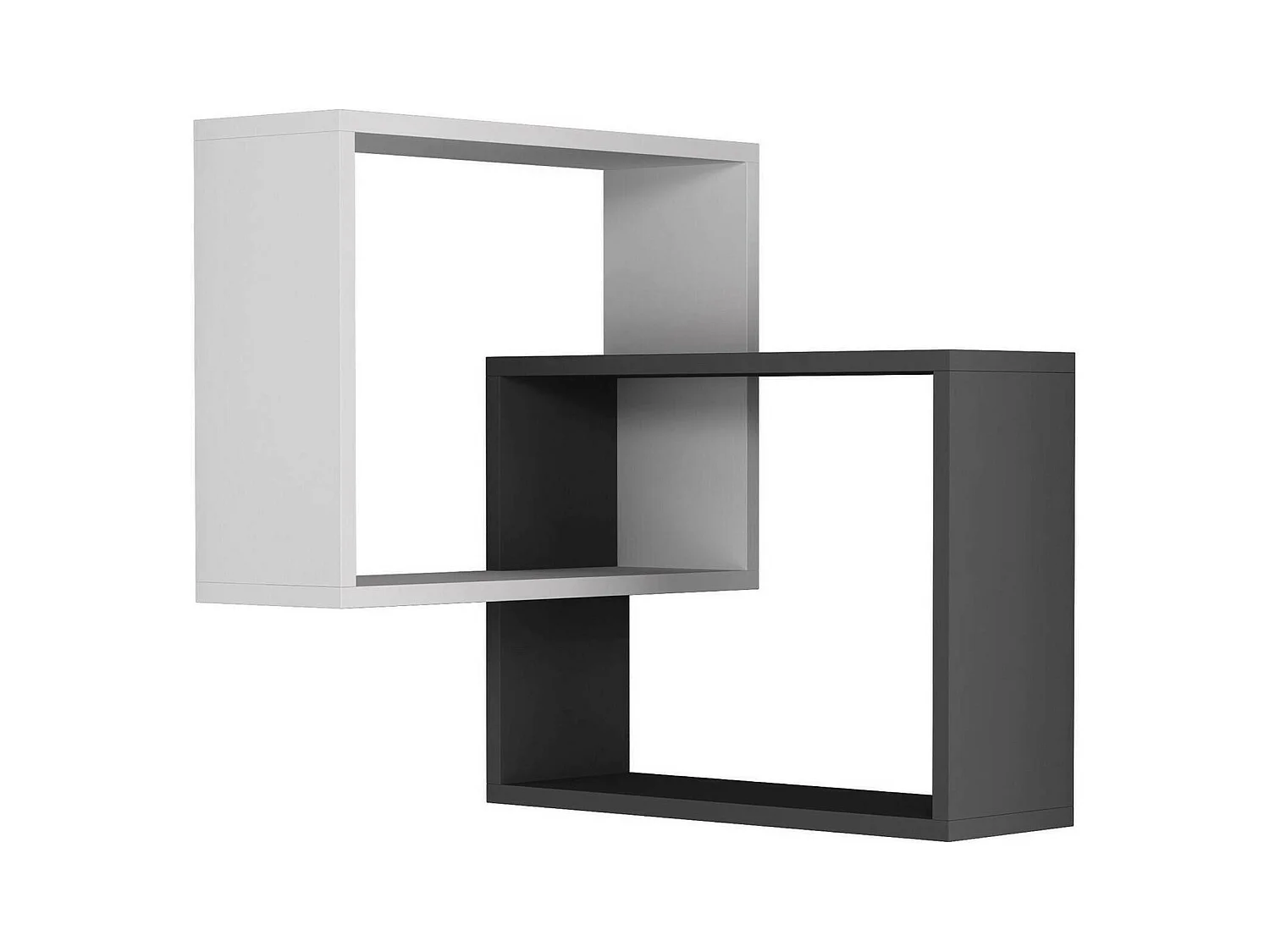 Étagère murale Alniyat, Étagère, Tablette murale, Rayonnage polyvalent, 68x60h68 cm, Blanc et anthracite
