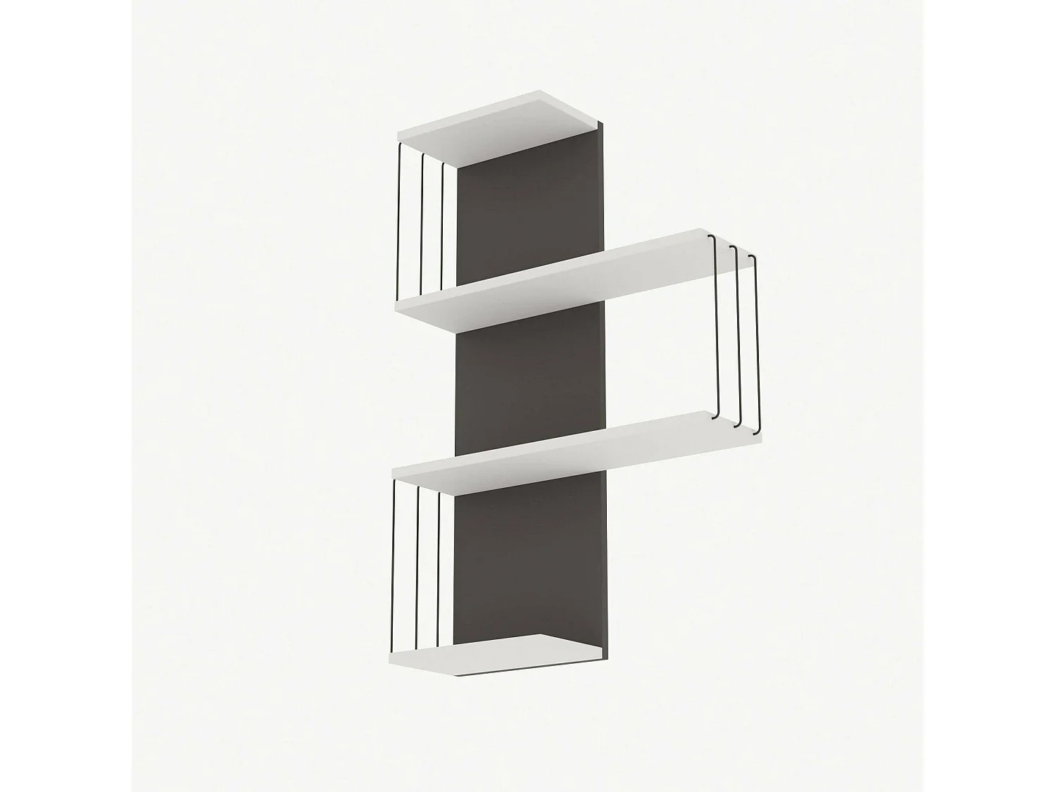 Estantería Dmannocc, Estante, Estante de pared, Estanterías multiusos, 64x19h96 cm, Blanco y Antracita