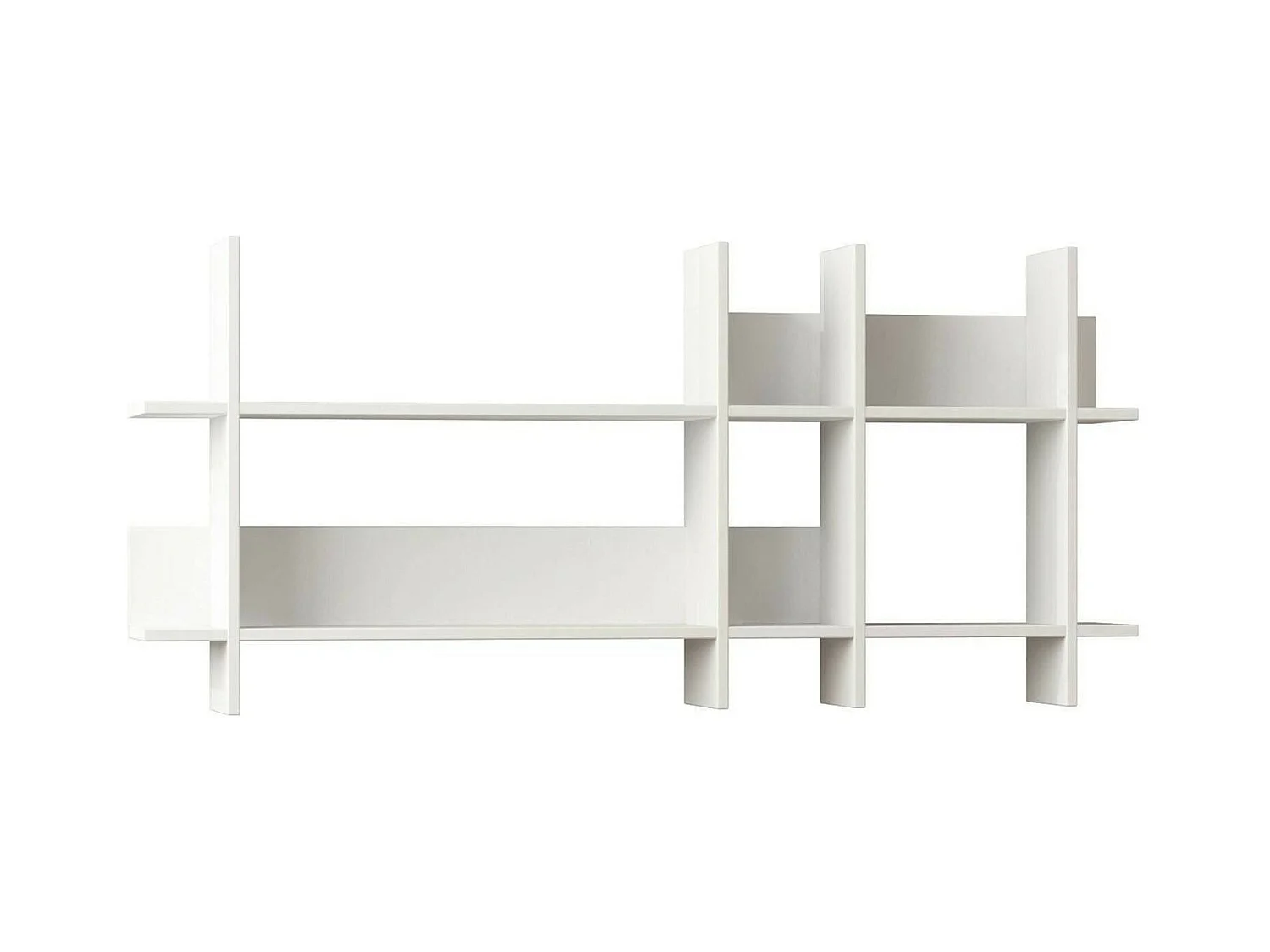 Étagère murale Galandra, Étagère, Tablette murale, Rayonnage polyvalent, 150x22h70 cm, Blanc