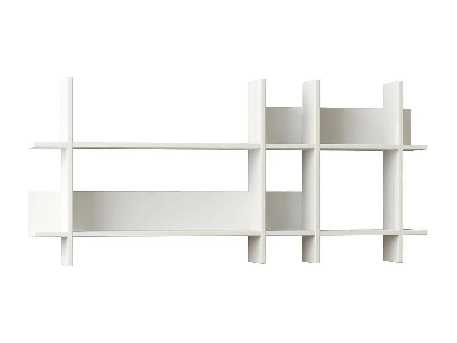 Étagère murale Galandra, Étagère, Tablette murale, Rayonnage polyvalent, 150x22h70 cm, Blanc