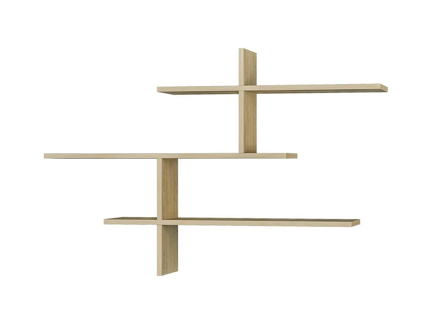 Étagère murale Urania, Étagère, Tablette murale, Rayonnage polyvalent, 123x22h81 cm, Chêne
