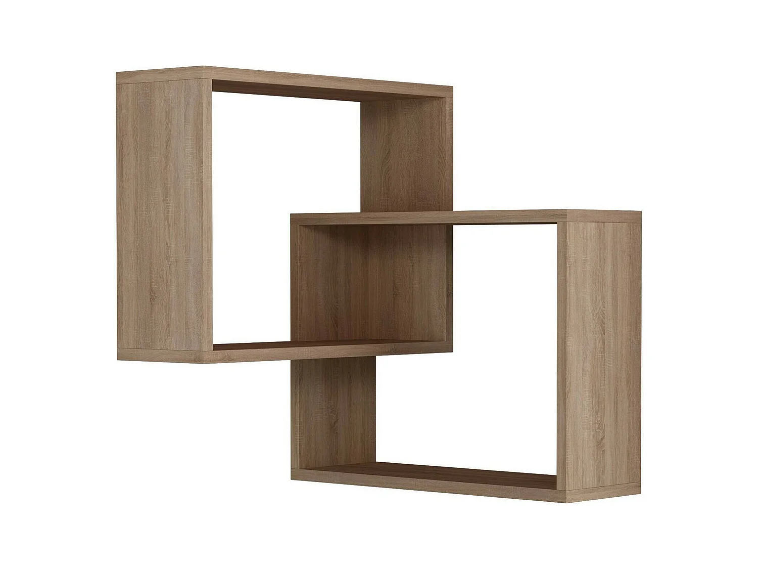 Étagère murale Alniyat, Étagère, Tablette murale, Rayonnage polyvalent, 68x60h68 cm, Chêne