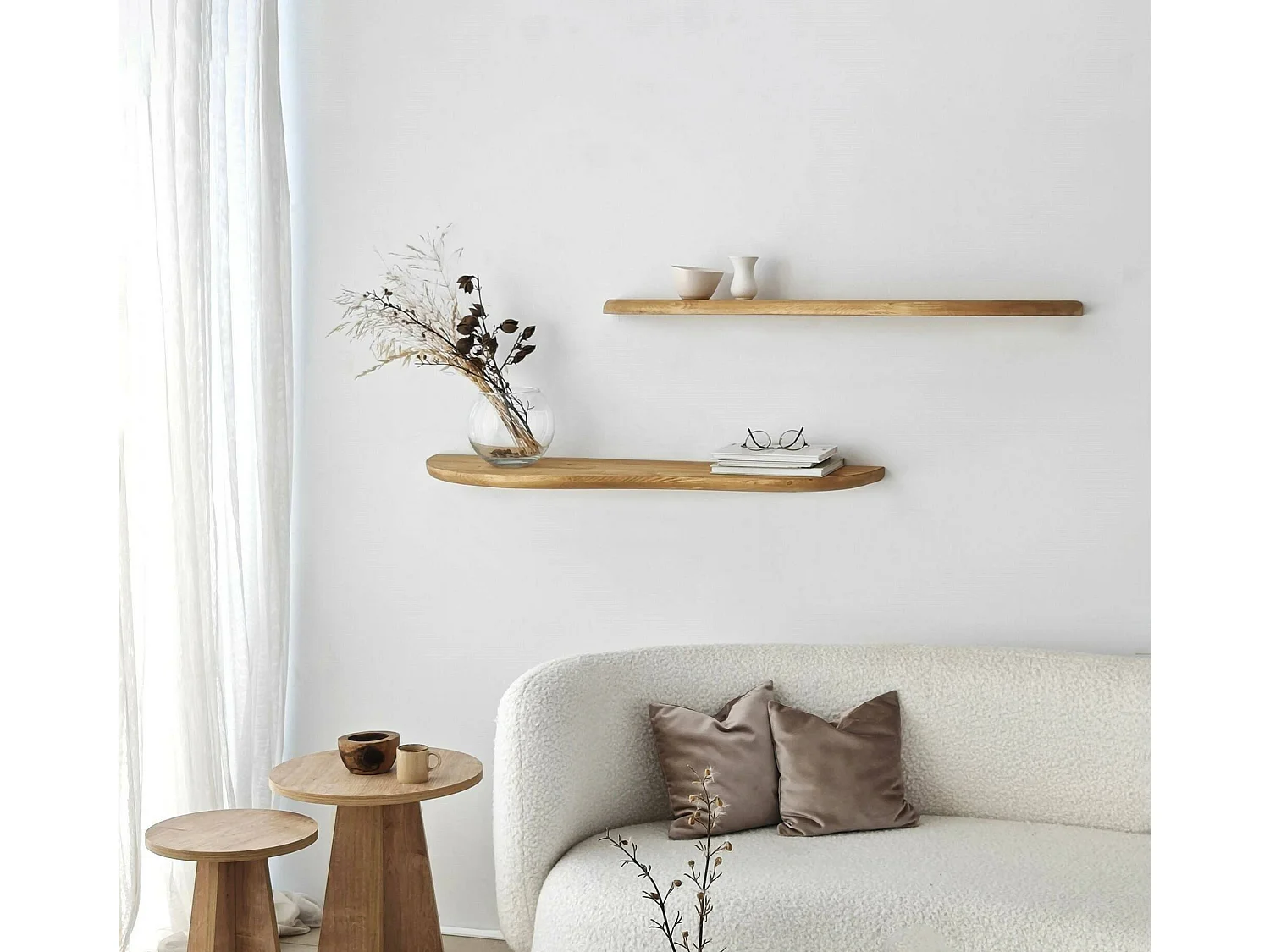 Estantería Dbrozovi, Estante, Estante de pared, Estanterías multiusos, 100x25h3 cm, Roble