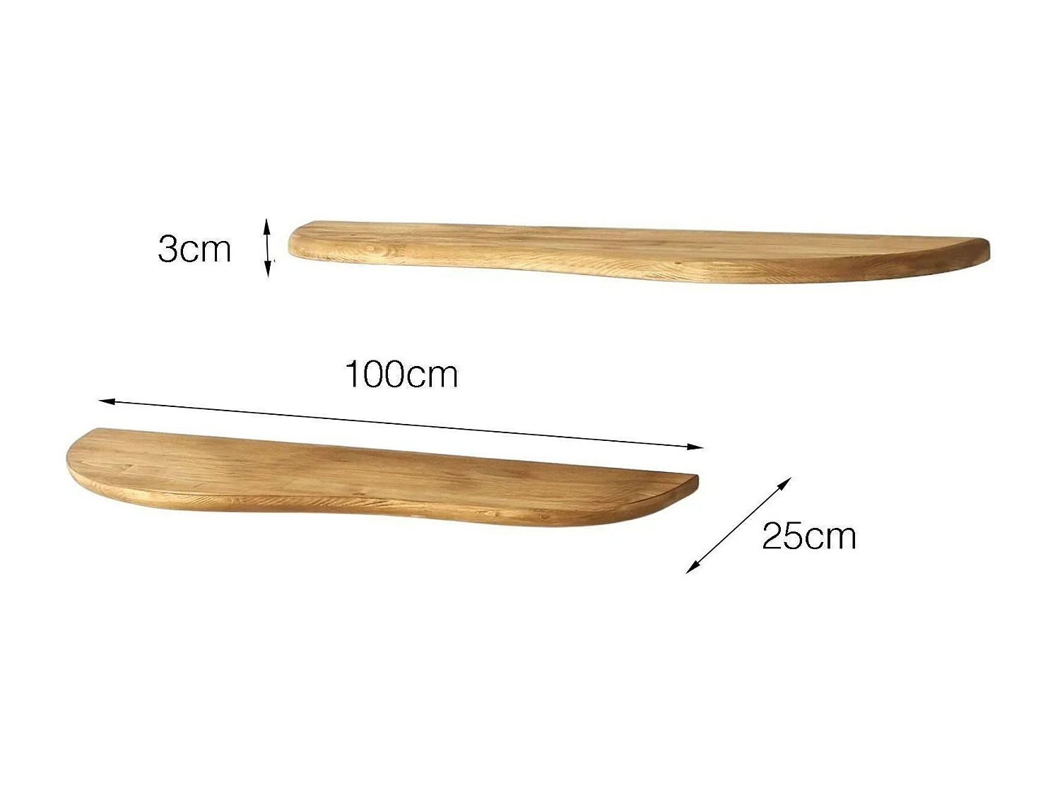 Estantería Dbrozovi, Estante, Estante de pared, Estanterías multiusos, 100x25h3 cm, Roble