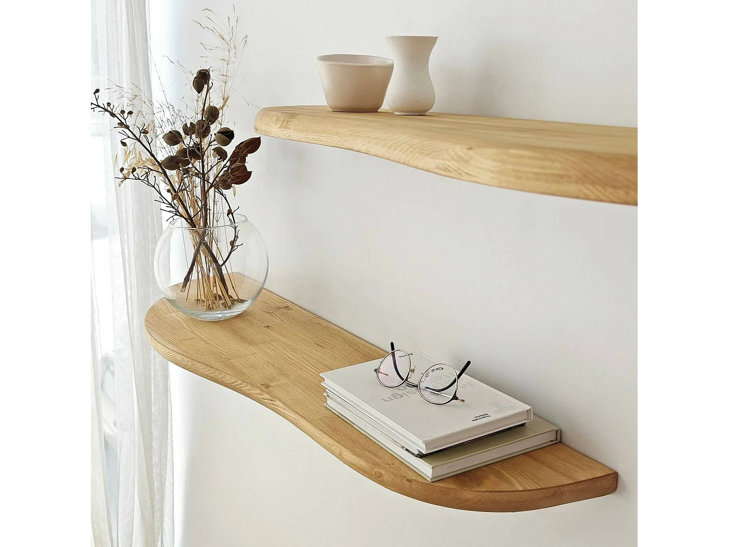 Estantería Dbrozovi, Estante, Estante de pared, Estanterías multiusos, 100x25h3 cm, Roble