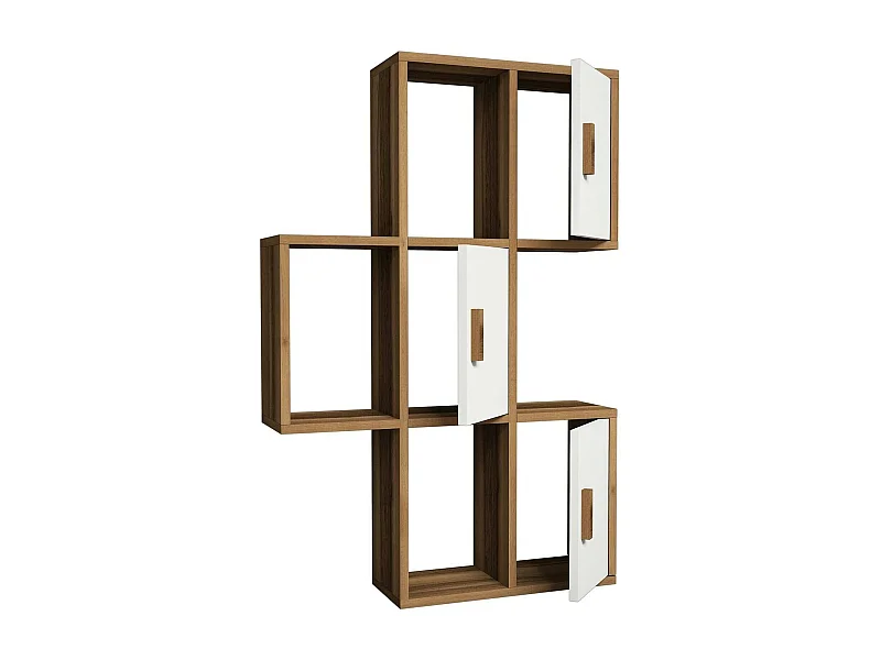 Dmora - Mensola Arsie, 50x20h113 cm, Noce e Bianco