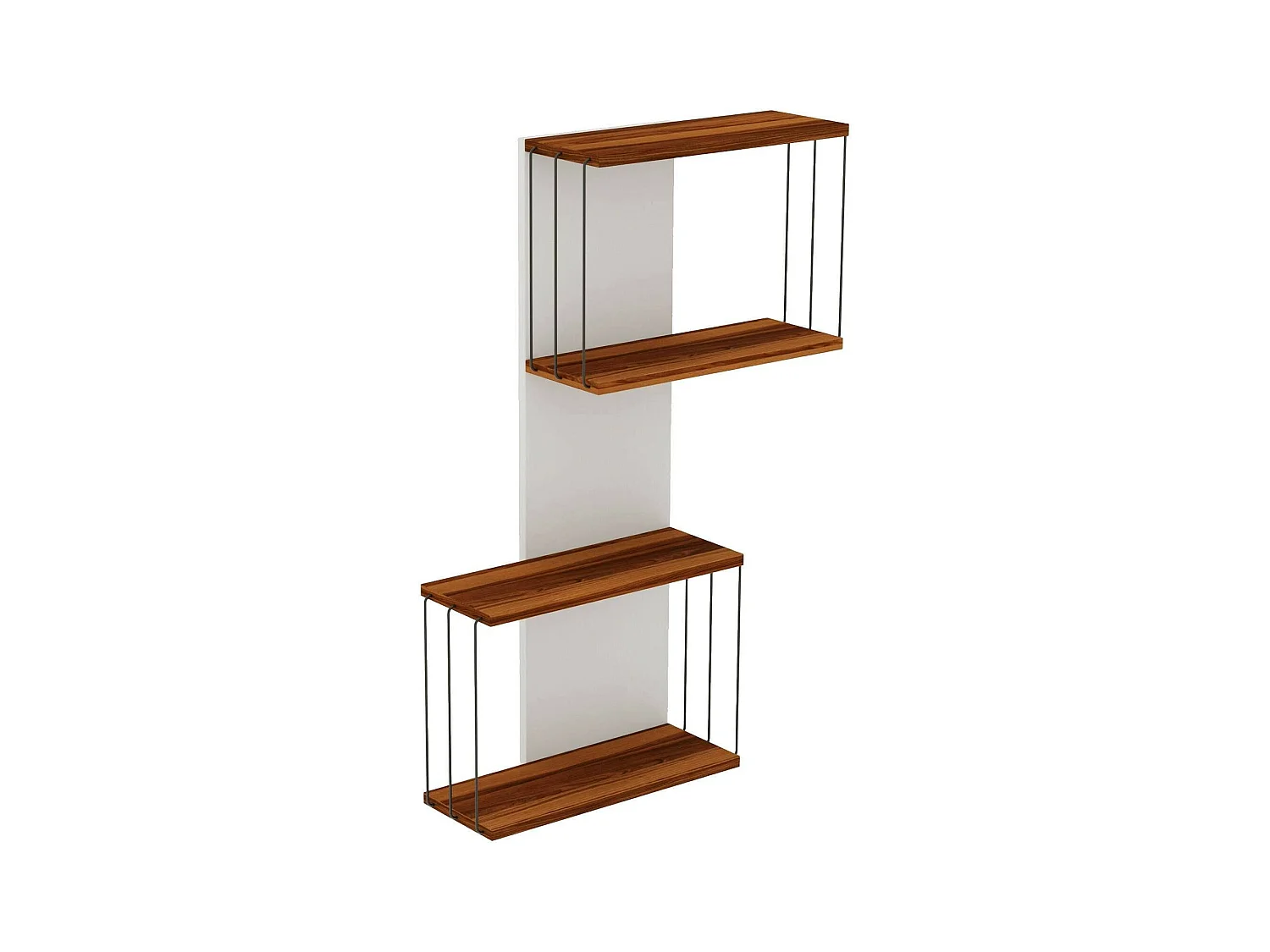 HerenOla Dpaliott, Plank, Wandplank, Multifunctionele Rekken, 65x19h96 cm, Eiken en Wit