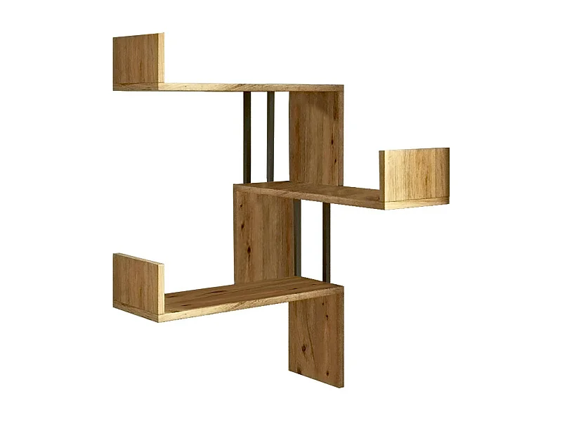 Étagère murale Lyron, Étagère, Tablette murale, Rayonnage polyvalent, 60x60h109 cm, Chêne