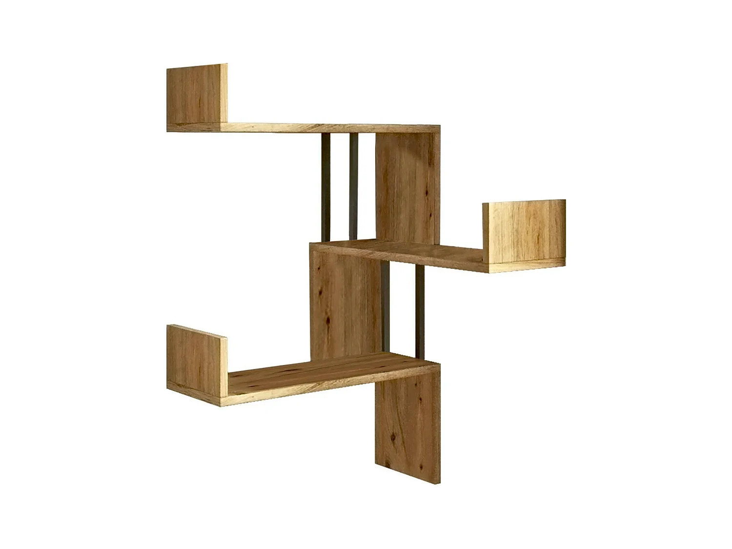 Étagère murale Lyron, Étagère, Tablette murale, Rayonnage polyvalent, 60x60h109 cm, Chêne