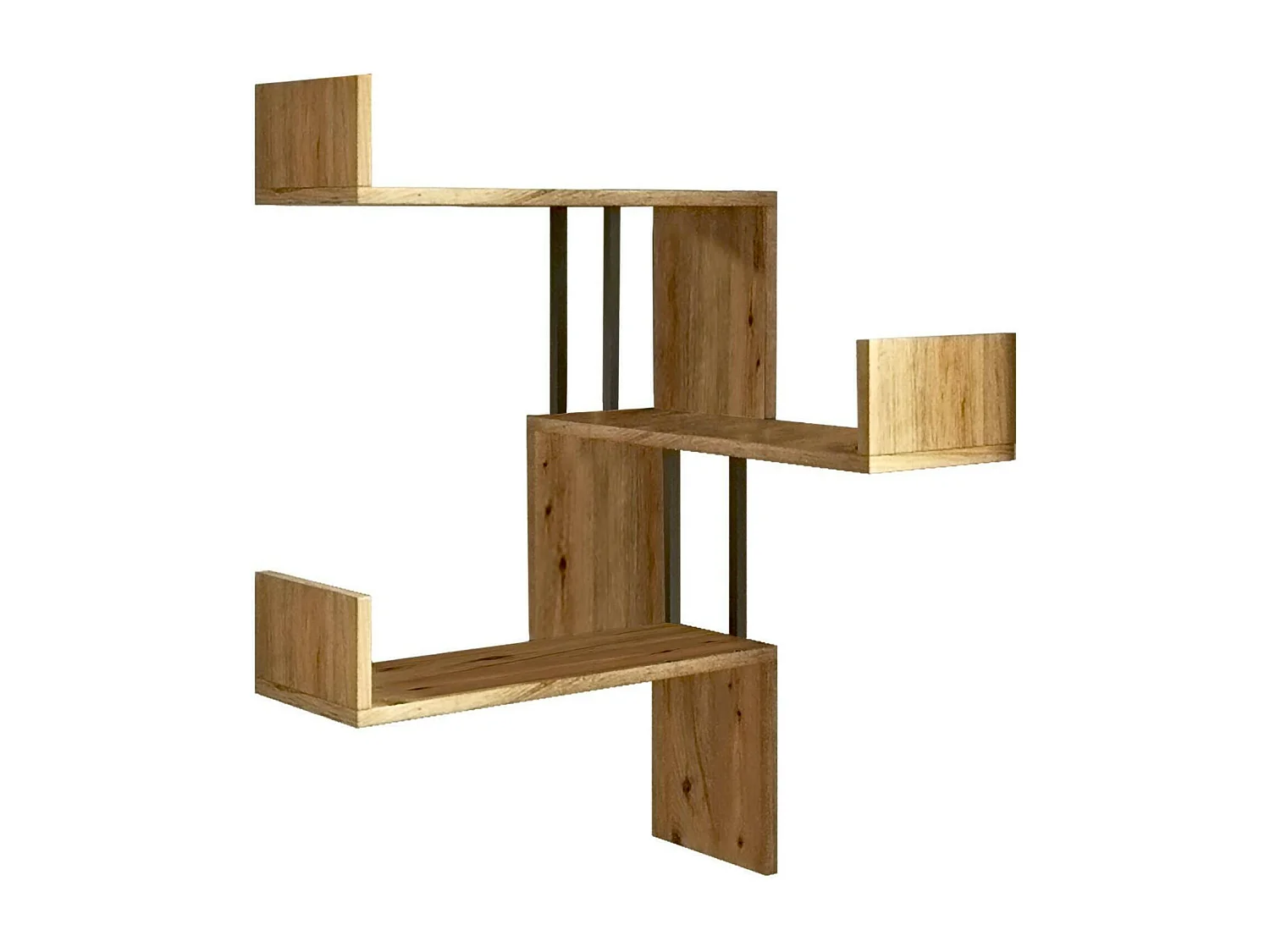 Étagère murale Lyron, Étagère, Tablette murale, Rayonnage polyvalent, 60x60h109 cm, Chêne