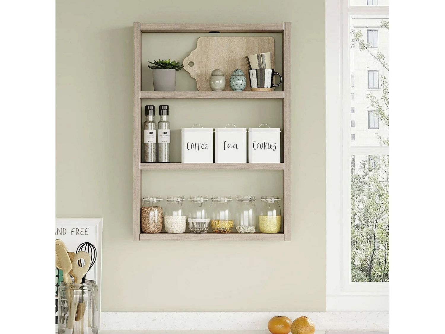 Estantería Dalbier, Estante, Estante de pared, Estanterías multiusos, 43x9h60 cm, Roble