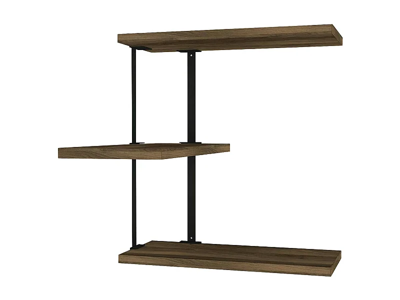 Dboseggi-plank, plank, wandplank, multifunctionele schap, 45x20h47 cm, walnoot en zwart
