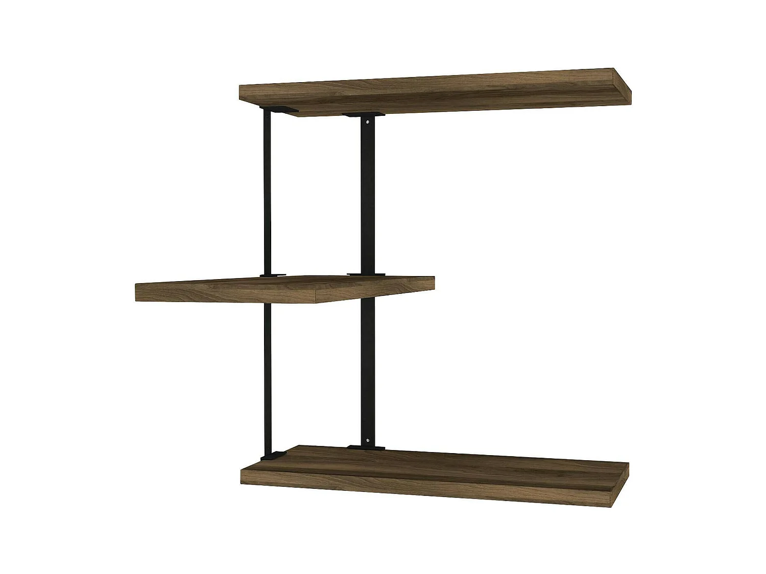 Dboseggi-plank, plank, wandplank, multifunctionele schap, 45x20h47 cm, walnoot en zwart