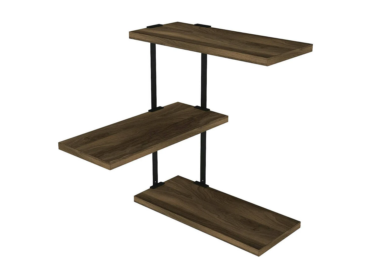 Dboseggi-plank, plank, wandplank, multifunctionele schap, 45x20h47 cm, walnoot en zwart