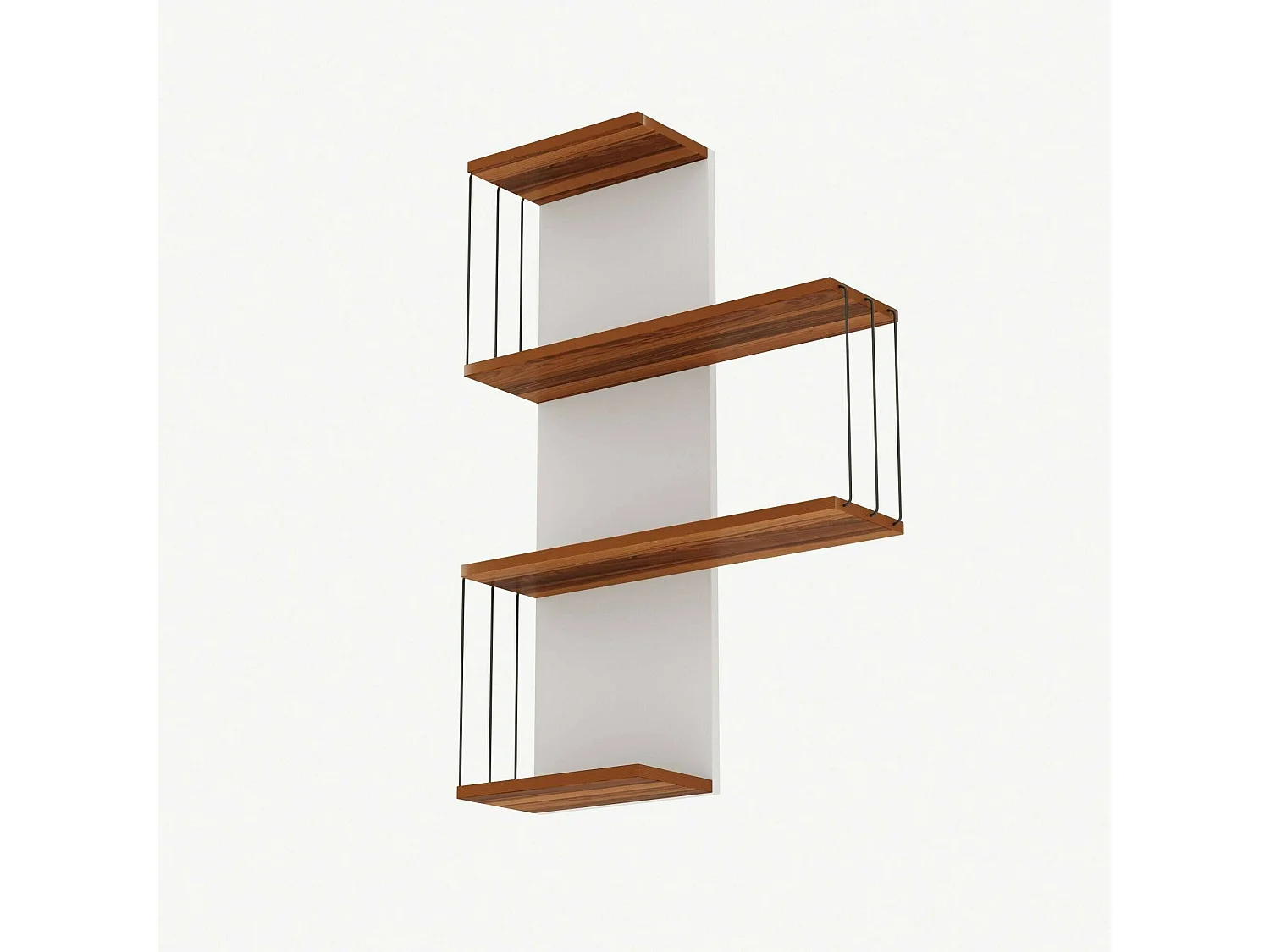 Étagère murale Hadar, Étagère, Tablette murale, Rayonnage polyvalent, 64x19h96 cm, Chêne et Blanc