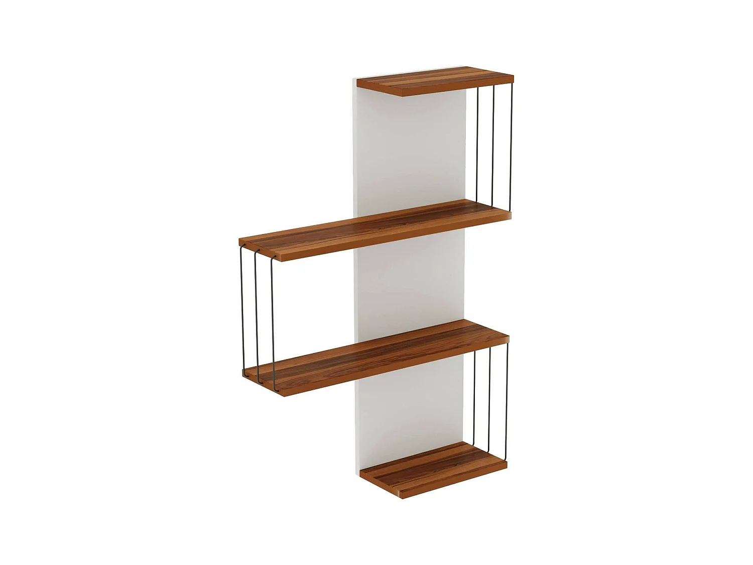 Estantería Dmannocc, Estante, Estante de pared, Estanterías multiusos, 64x19h96 cm, Roble y Blanco
