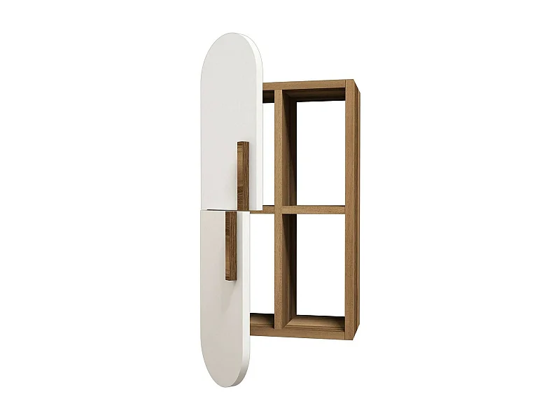 Estantería Dfirman, Estante, Estante de pared, Estanterías multiusos, 35x22h60 cm, Nogal y Blanco