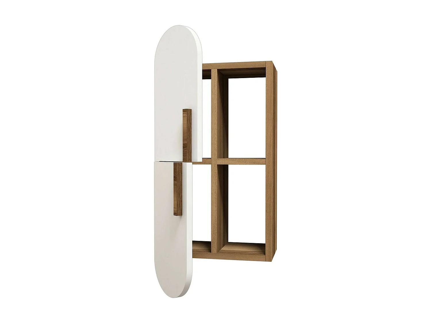 Étagère murale Aquilae, Étagère, Tablette murale, Rayonnage polyvalent, 35x22h60 cm, Noyer et Blanc