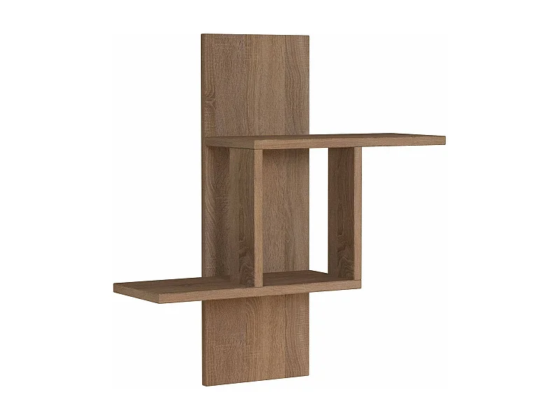 Étagère murale Hyperion, Étagère, Tablette murale, Rayonnage polyvalent, 64x20h70 cm, Chêne