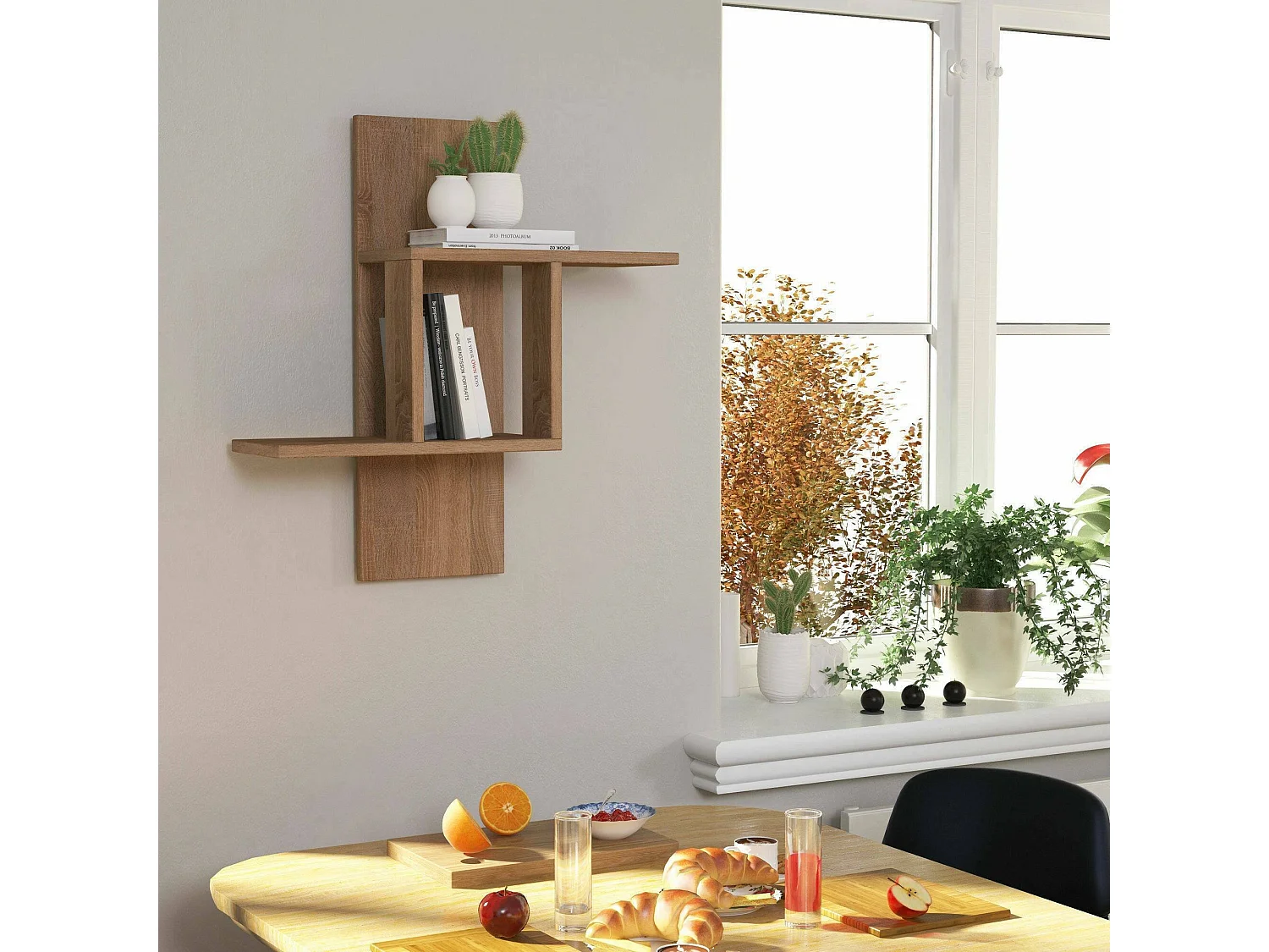 Dmatej Plank, Plank, Wandplank, Multifunctionele Rekken, 64x20h70 cm, Eiken