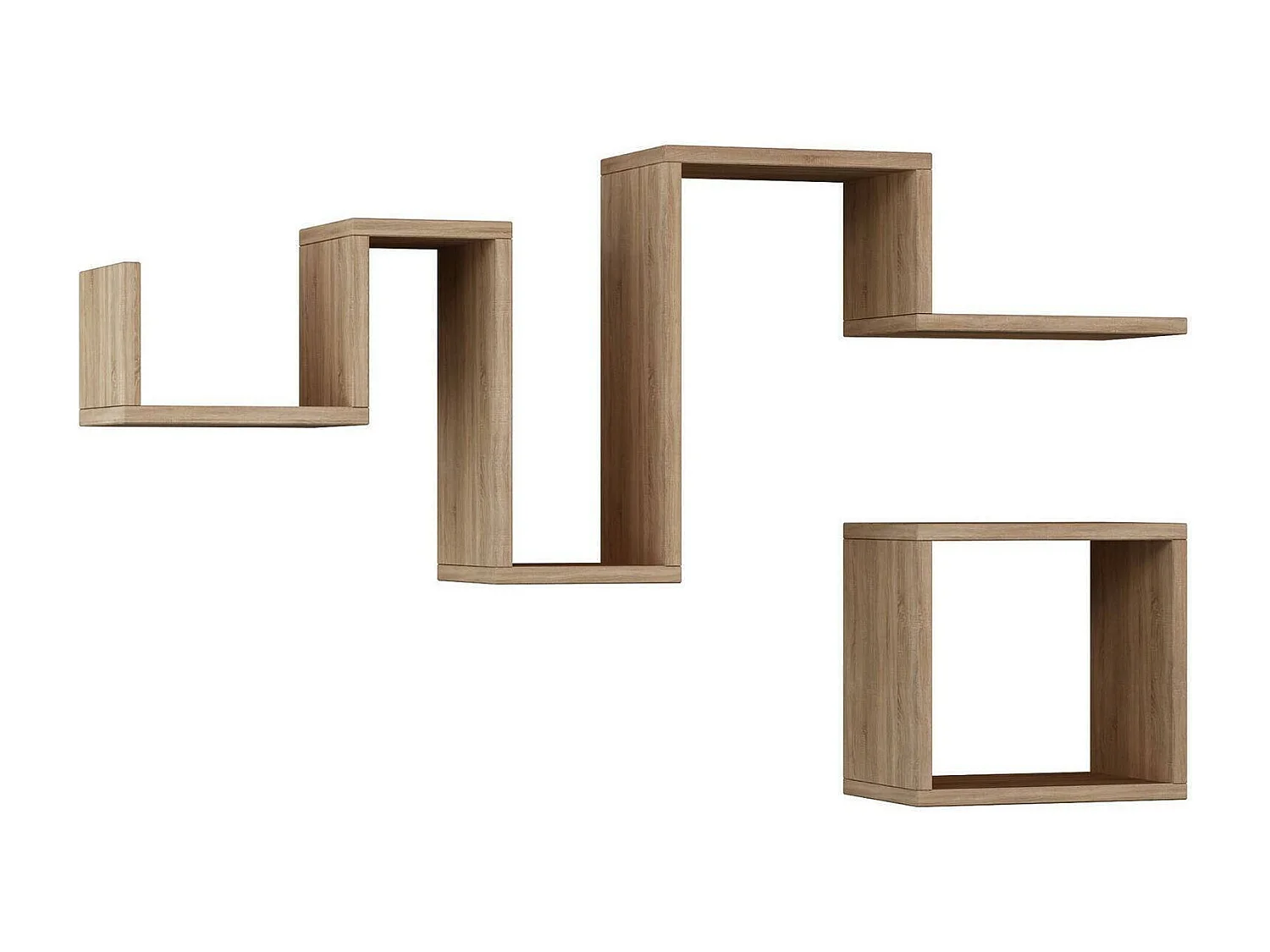 Étagère murale Cyllene, Étagère, Tablette murale, Rayonnage polyvalent, 116x20h45 cm, Chêne