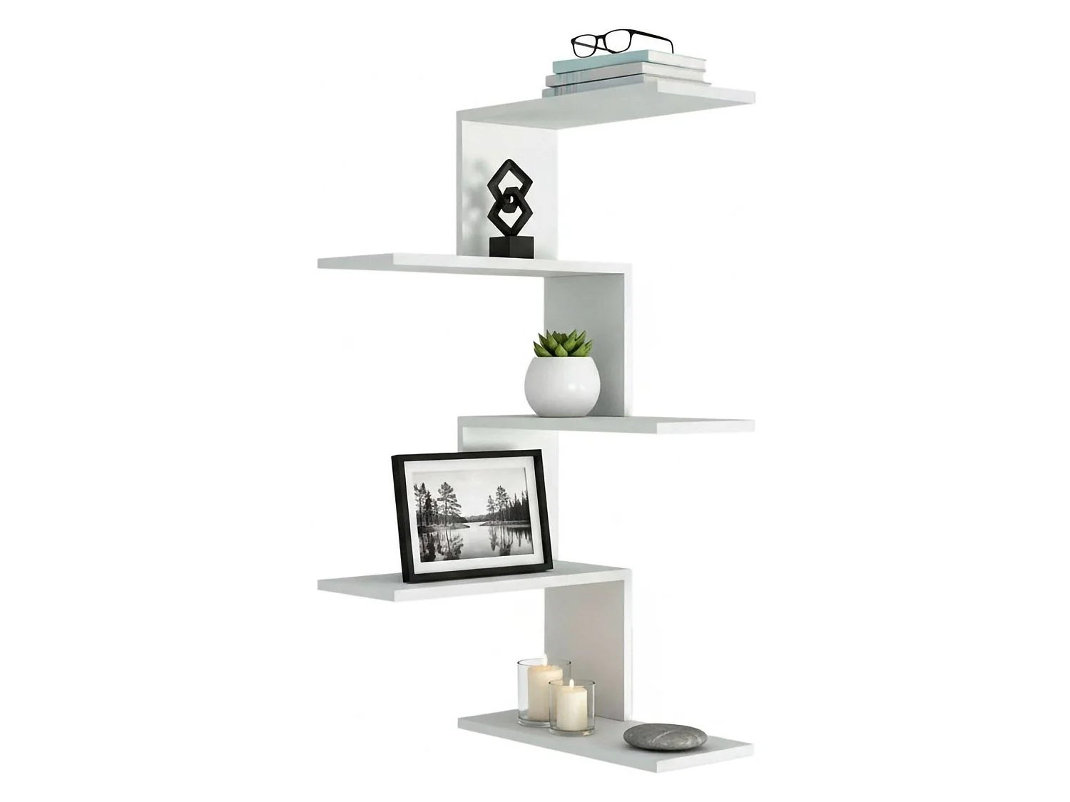 Étagère murale Galatea, Étagère, Tablette murale, Rayonnage polyvalent, 52x30h109 cm, Blanc