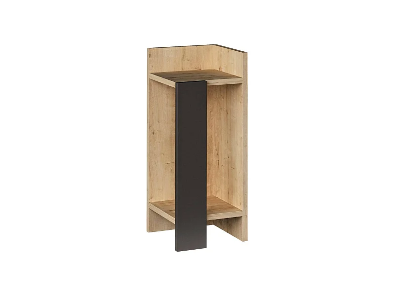 Nachttisch Dpiol, Niedrige Kommode, Tisch, Multifunktionaler Nachttisch, 25x27h60 cm, Eiche und Anthrazit