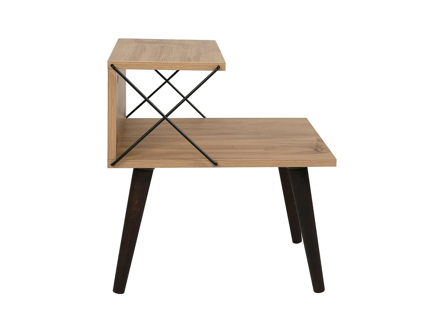 Chevet Astraea, Commode basse, Table de nuit, Étagère de chevet, 50x40h55 cm, Chêne