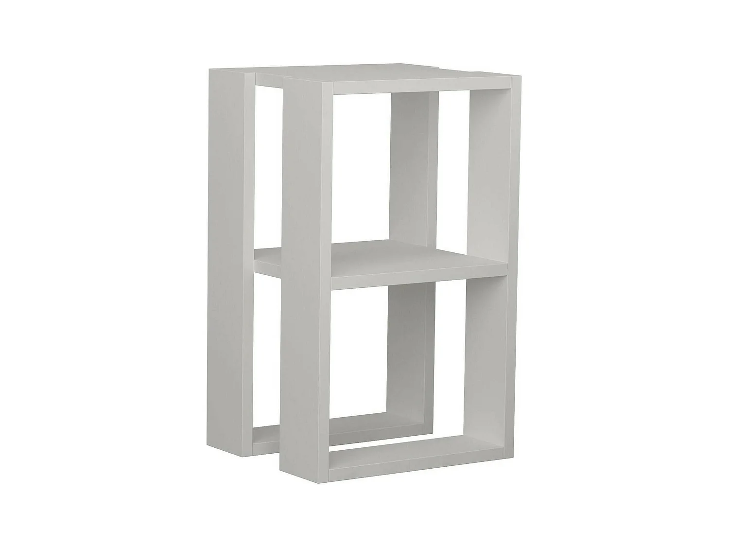 Chevet Imai, Commode basse, Table de nuit, Étagère de chevet, 30x30h55 cm, Blanc