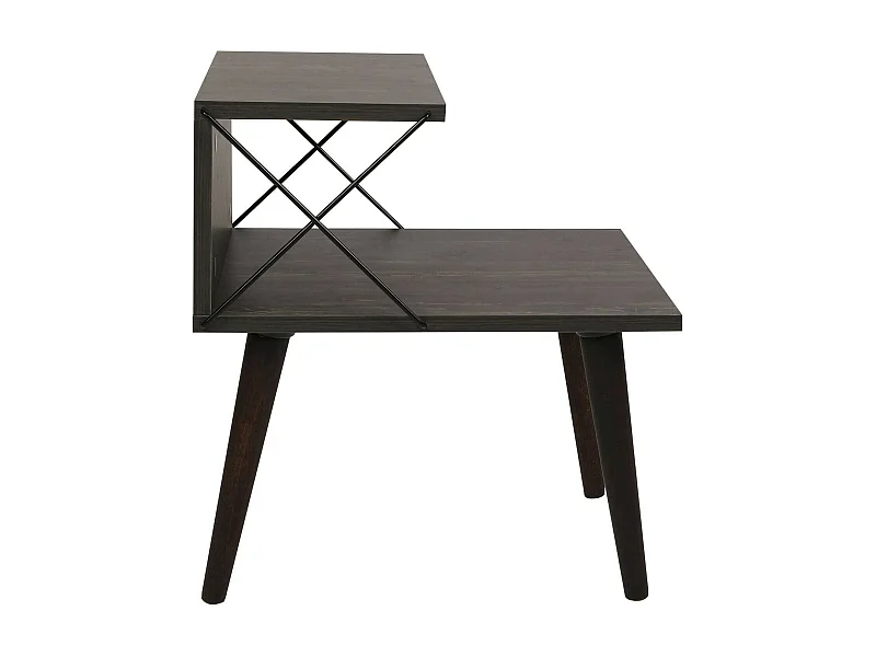 Nachttisch Dfranzin, Niedrige Kommode, Tisch, Multifunktionaler Nachttisch, 50x40h55 cm, Aschgrau