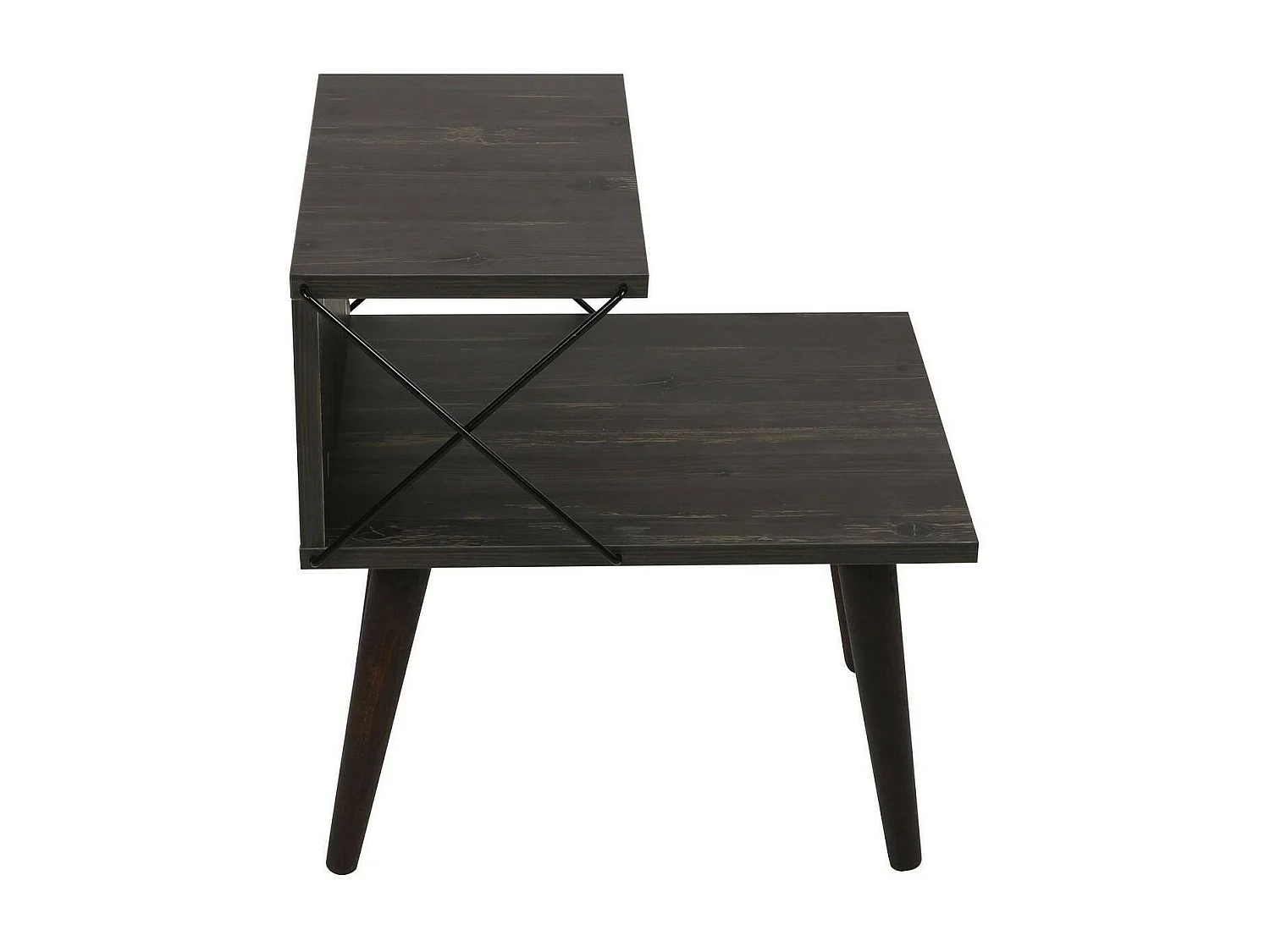 Chevet Astraea, Commode basse, Table de nuit, Étagère de chevet, 50x40h55 cm, Gris cendré