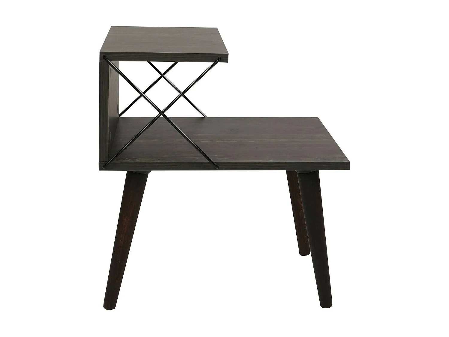 Chevet Astraea, Commode basse, Table de nuit, Étagère de chevet, 50x40h55 cm, Gris cendré