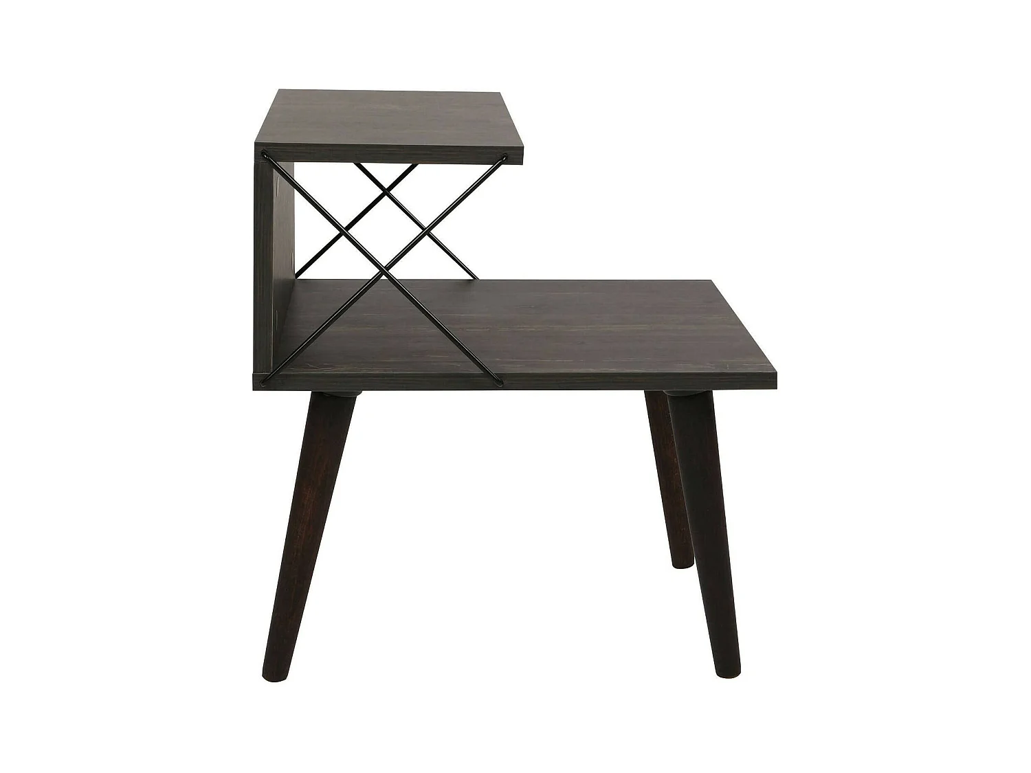 Chevet Astraea, Commode basse, Table de nuit, Étagère de chevet, 50x40h55 cm, Gris cendré