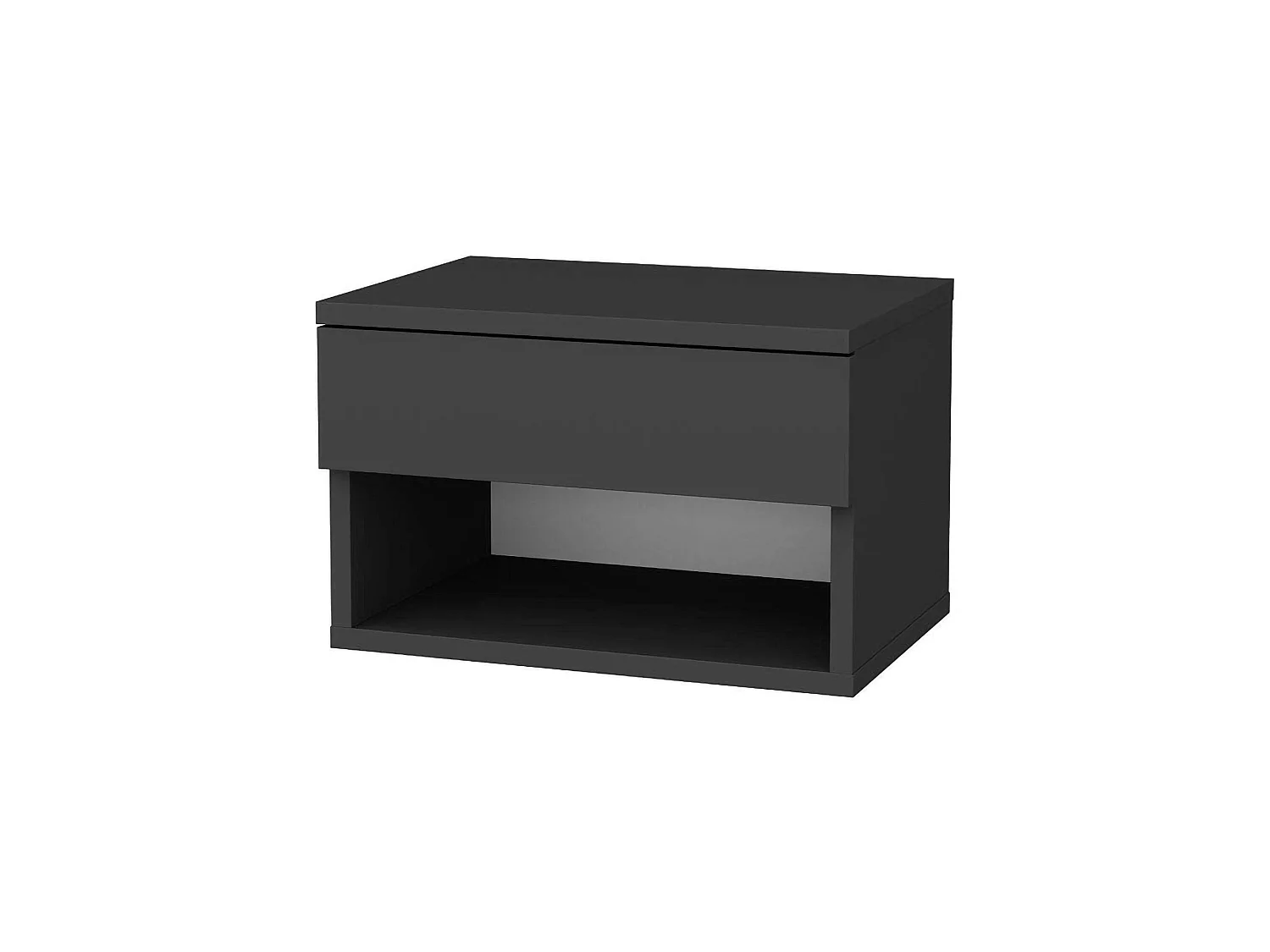Nachttisch Dperisa, Niedrige Kommode, Tisch, Multifunktionaler Nachttisch, 45x29h32 cm, Anthrazit
