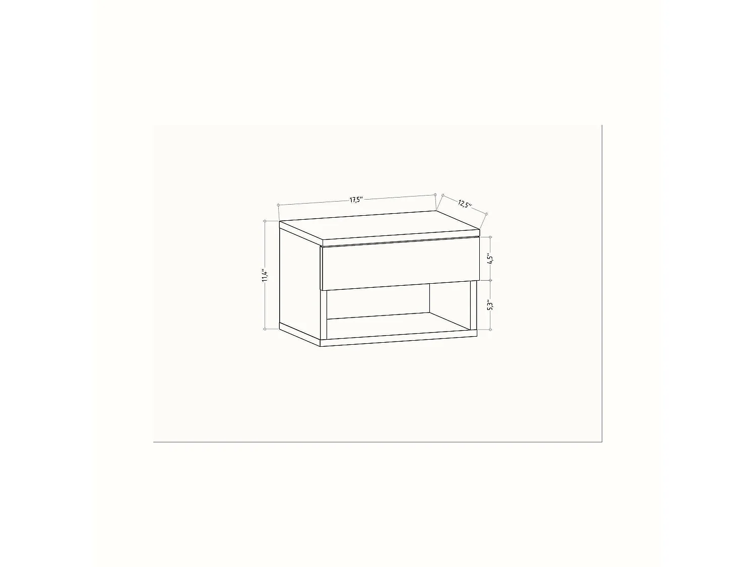 Nachttisch Dperisa, Niedrige Kommode, Tisch, Multifunktionaler Nachttisch, 45x29h32 cm, Anthrazit