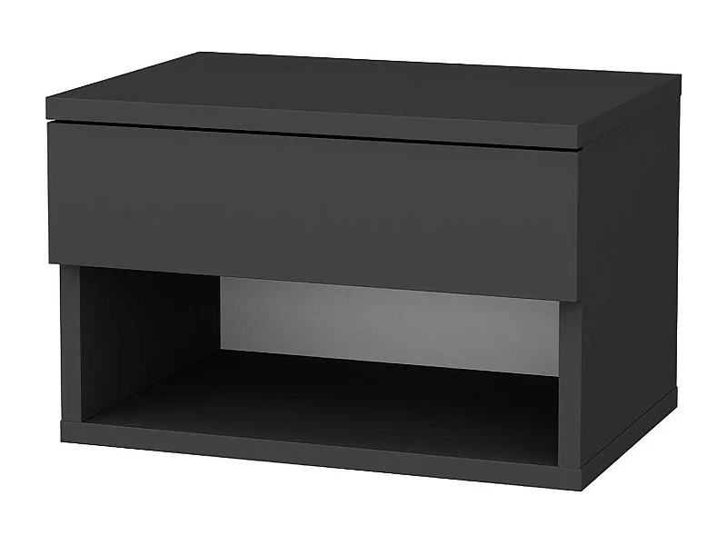 Nachttisch Dperisa, Niedrige Kommode, Tisch, Multifunktionaler Nachttisch, 45x29h32 cm, Anthrazit