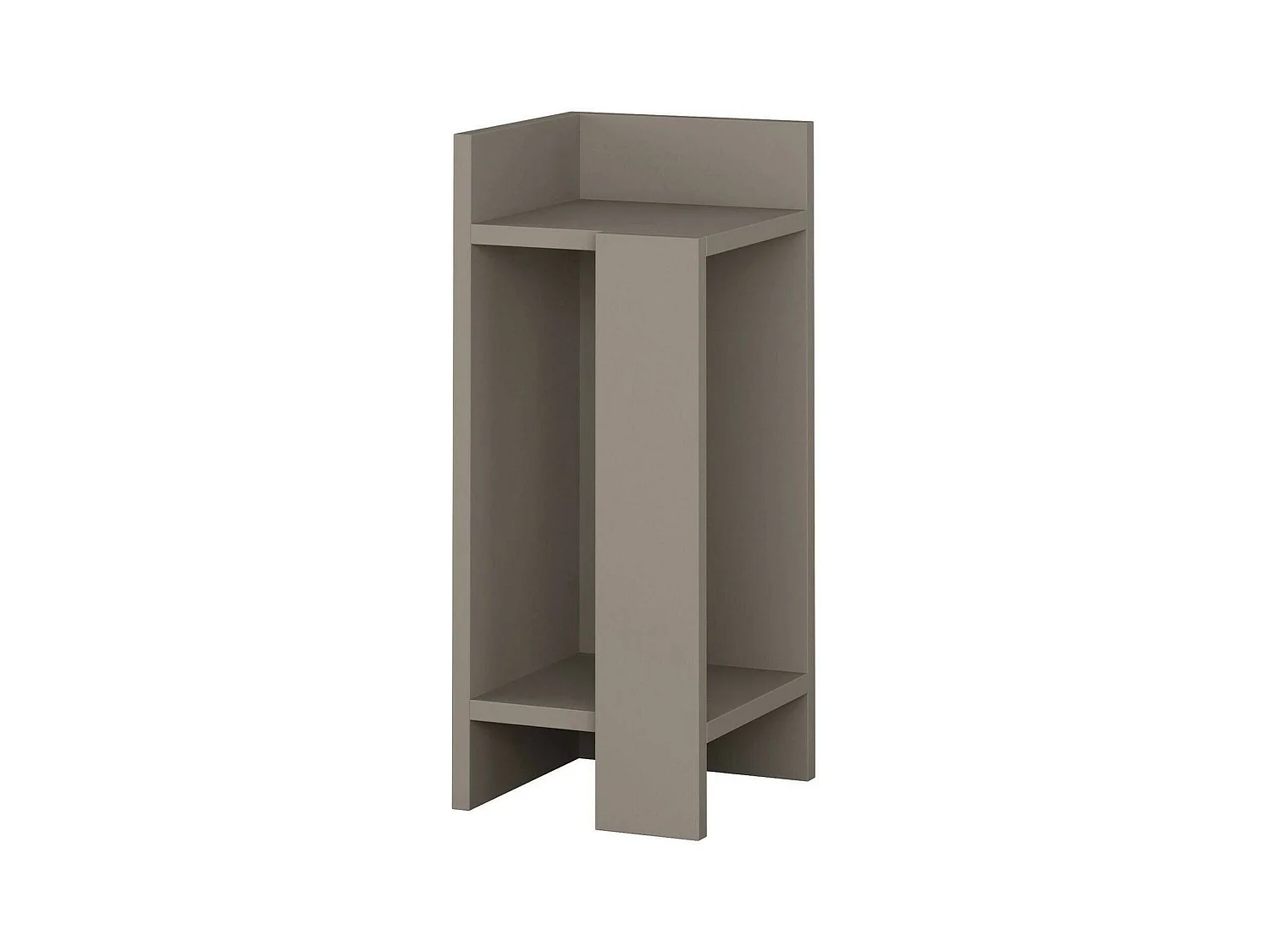 Chevet Celestia, Commode basse, Table de nuit, Étagère de chevet, 25x27h60 cm, Tourterelle
