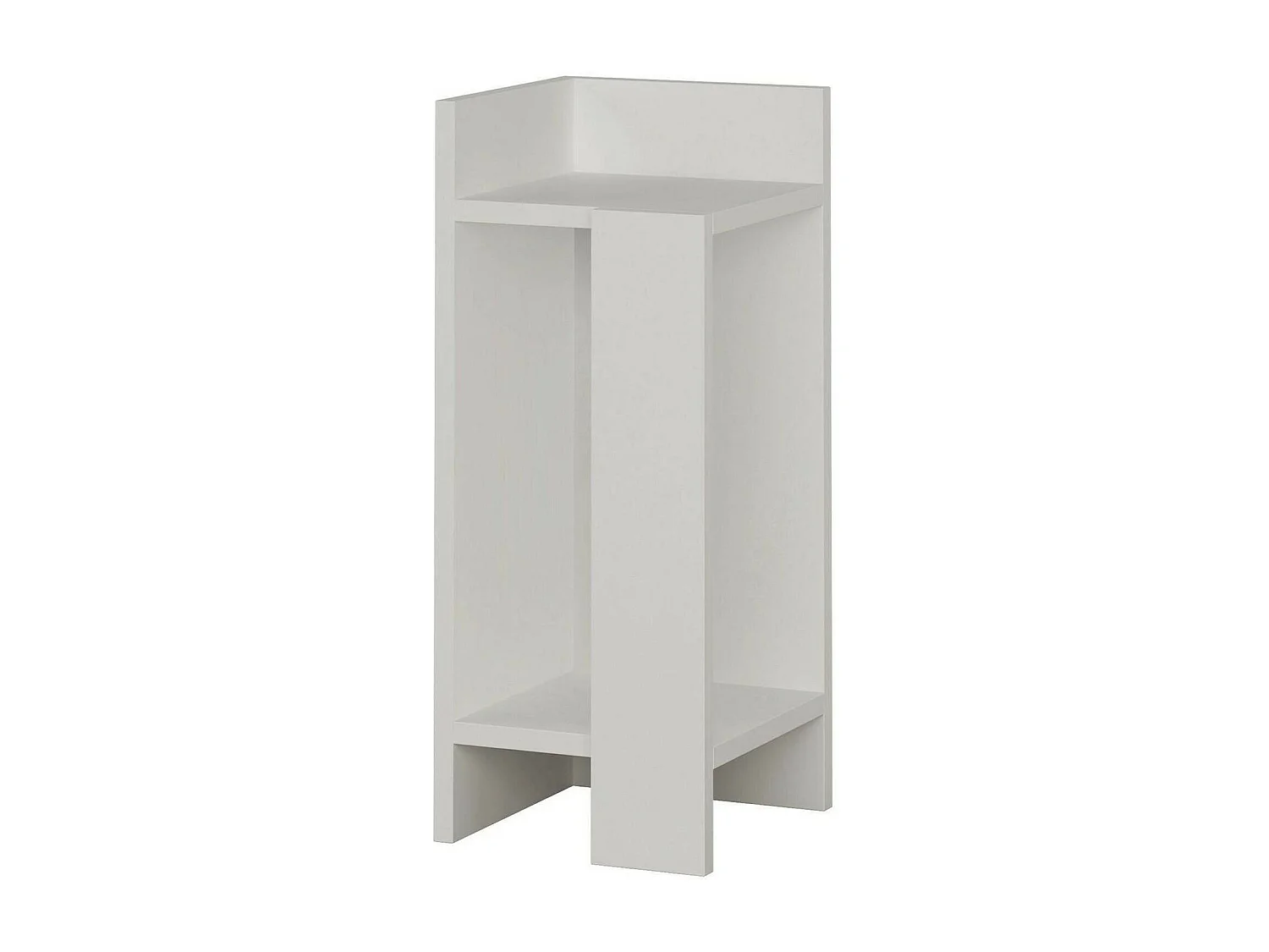 Chevet Celestia, Commode basse, Table de nuit, Étagère de chevet, 25x27h60 cm, Blanc
