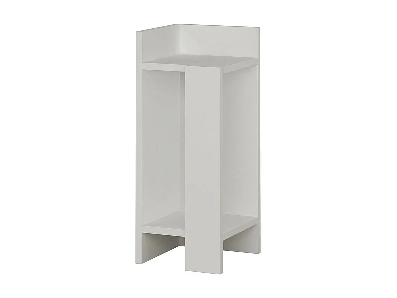 Chevet Celestia, Commode basse, Table de nuit, Étagère de chevet, 25x27h60 cm, Blanc