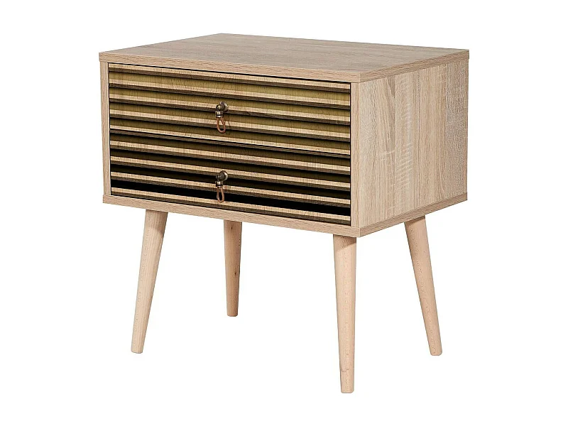 Dmora - Comodino Ompong, 60x40h61 cm, Quercia