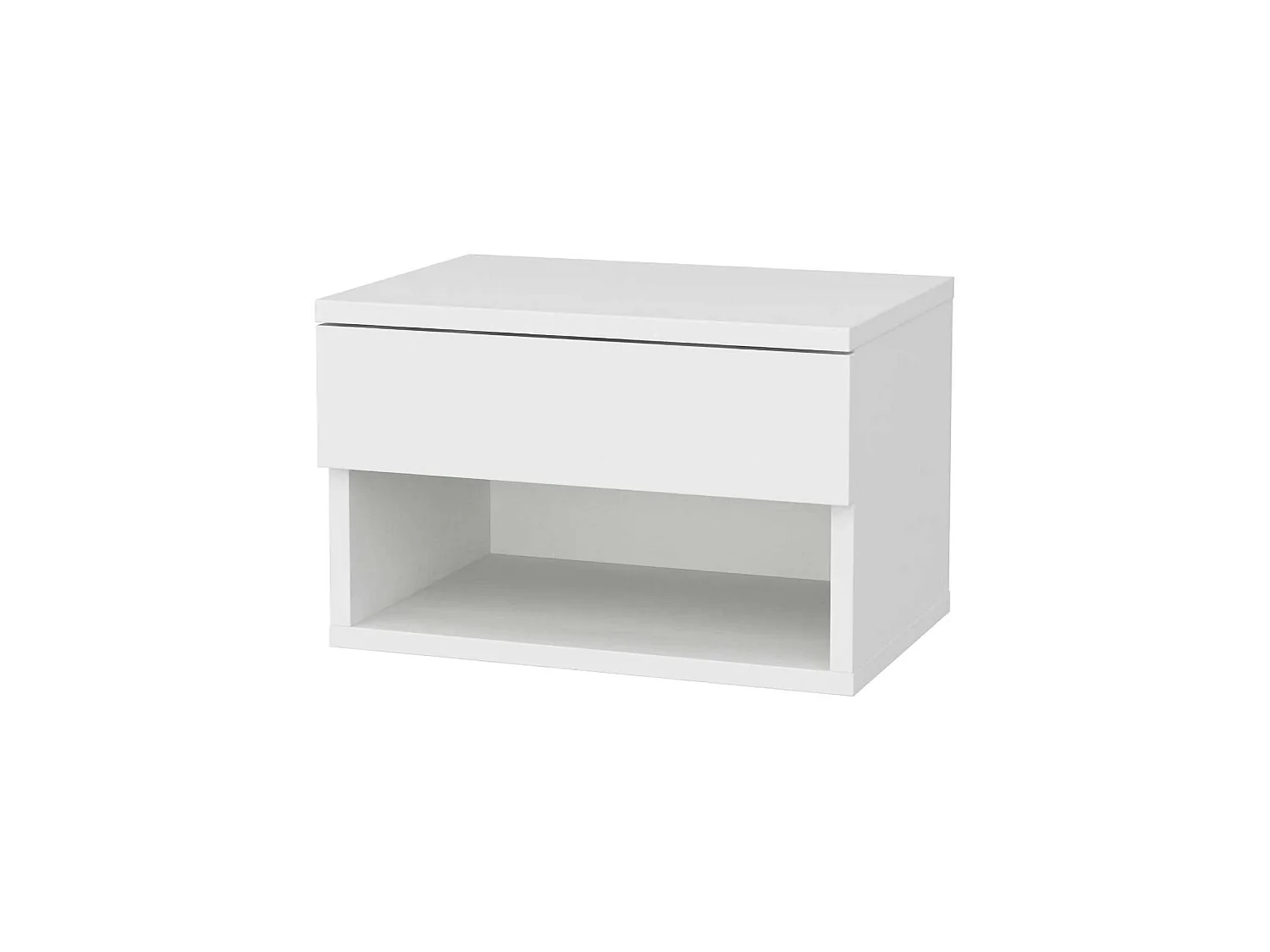 Nachttisch Dperisa, Niedrige Kommode, Tisch, Multifunktionaler Nachttisch, 45x29h32 cm, WeiÃŸ