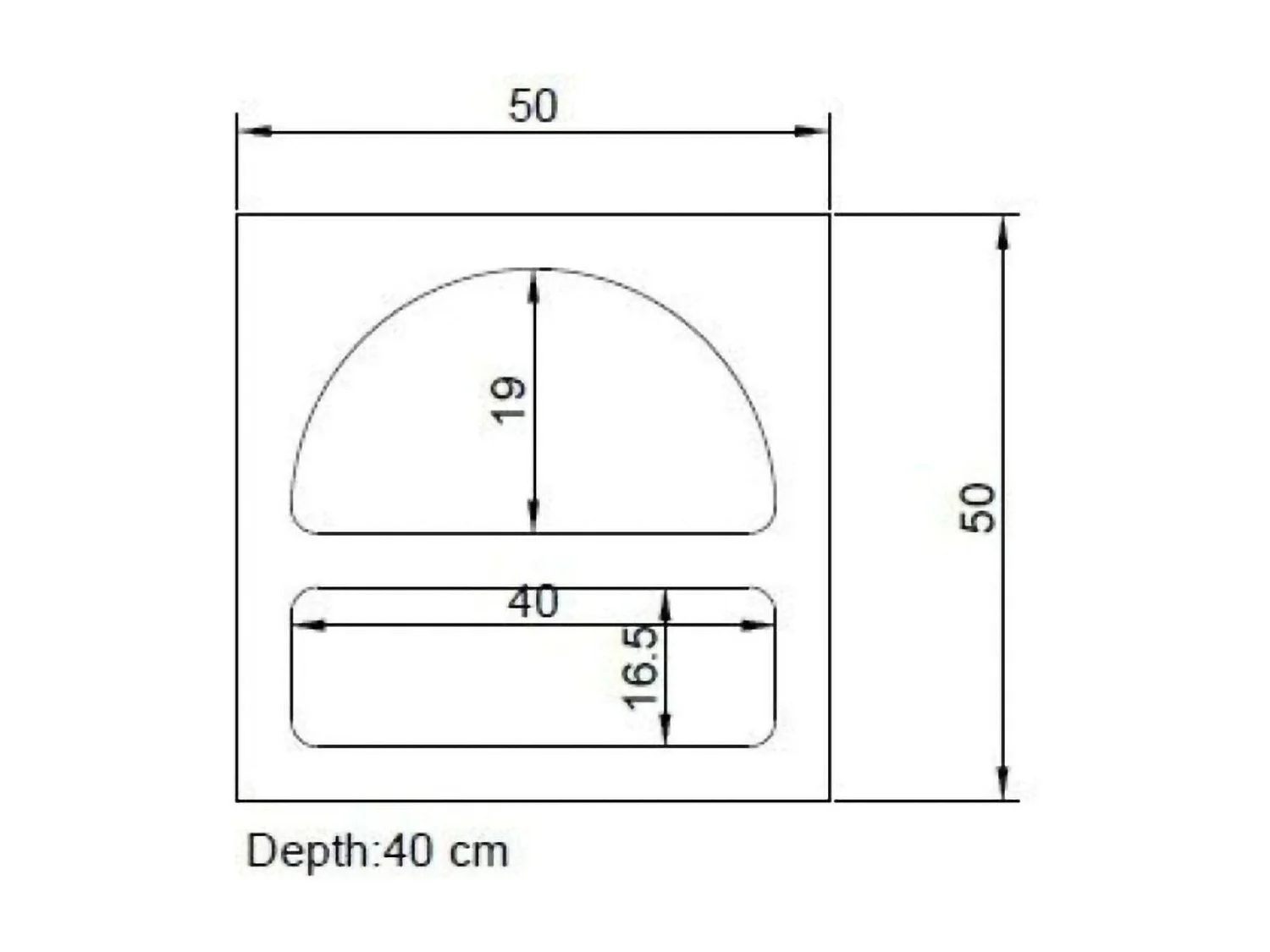 Dmengucc nachtkastje, Laag dressoir, Nachtkastje, Bedplank, 50x38h50 cm, Wit