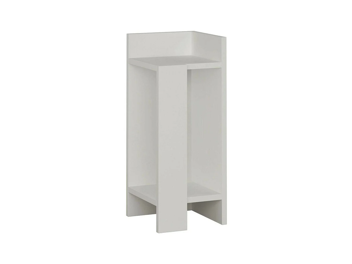 Chevet Taurus, Commode basse, Table de nuit, Étagère de chevet, 25x27h60 cm, Blanc