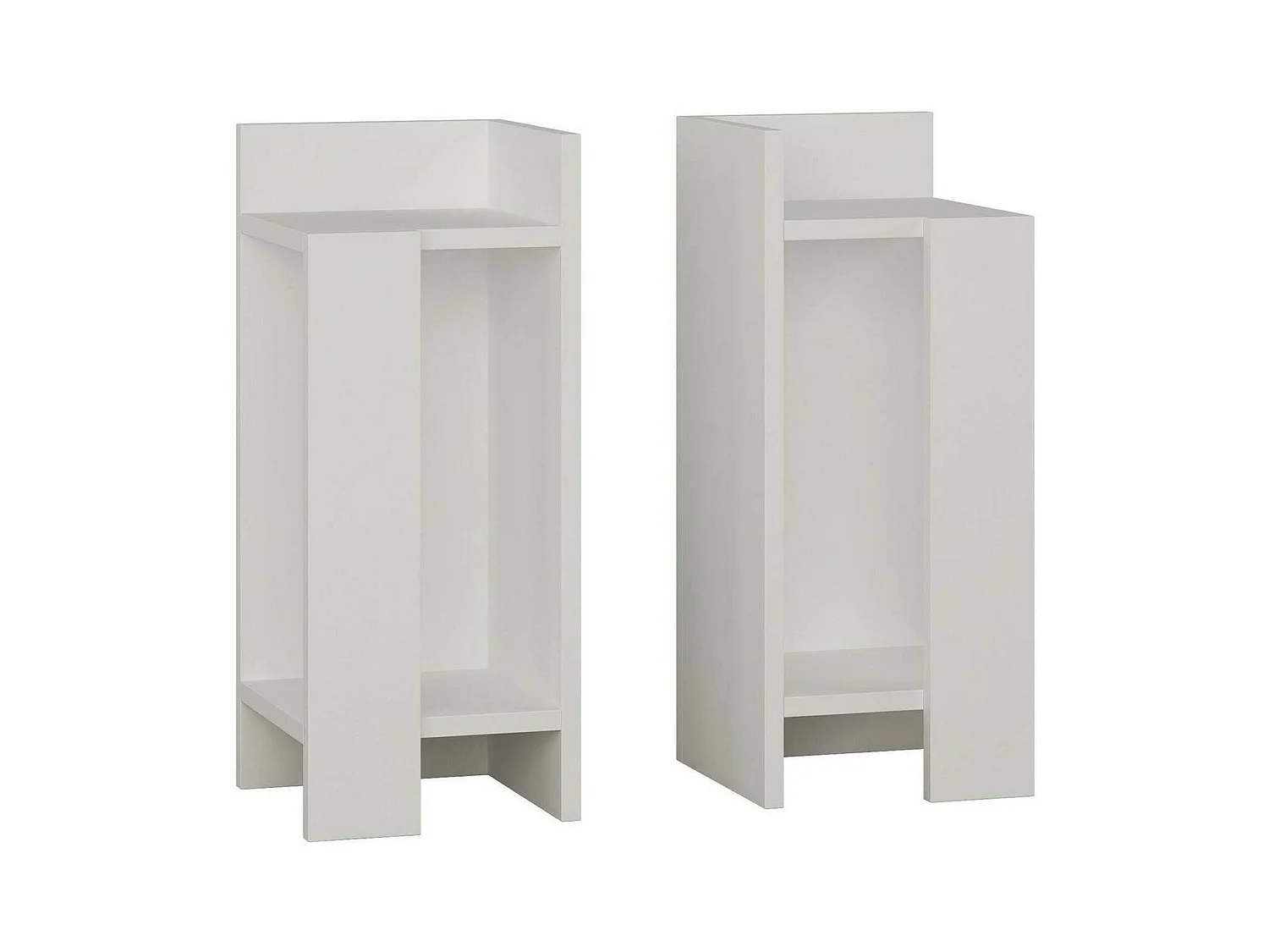 Chevet Libra, Commode basse, Table de nuit, Étagère de chevet, 25x27h60 cm, Blanc