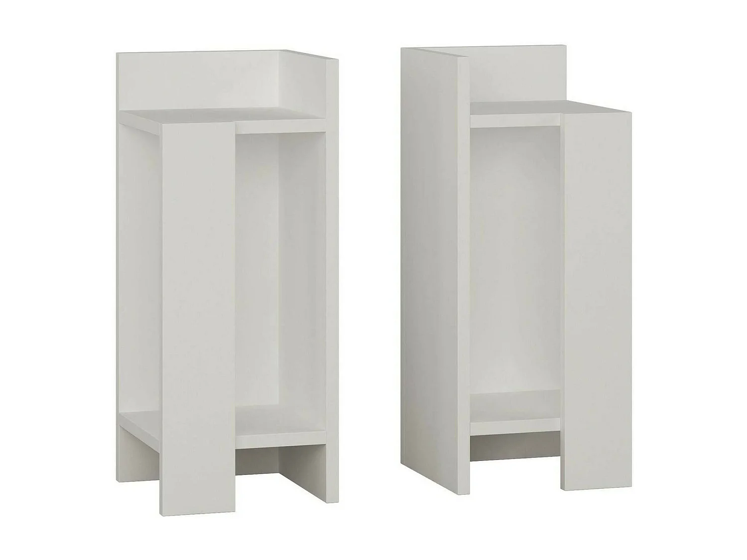 Chevet Libra, Commode basse, Table de nuit, Étagère de chevet, 25x27h60 cm, Blanc