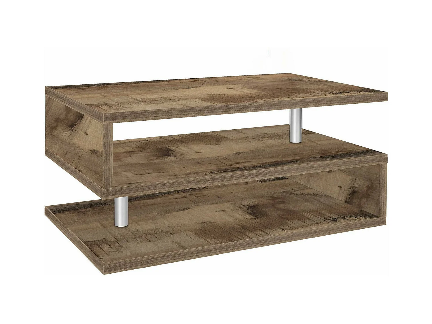 Table basse Goffredo, Table basse de salon, Meuble de rangement bas, Table basse, 90x55h41 cm, Érable